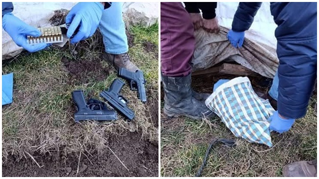 KÖYDE 7 TABANCAYLA YAKALANDI