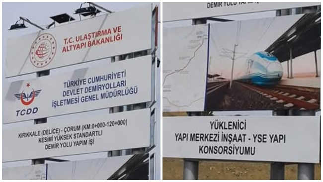 DEMİRYOLU YAPIM İŞİ TABELASI DİKİLDİ