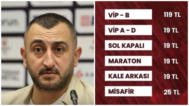 BAŞKAN ÇILDIRDI MAÇ BİLETİ 19 TL