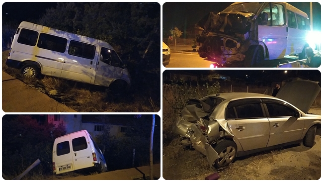 MÄ°NÄ°BÃœS VE OTOMOBÄ°L Ã‡ARPIÅžTI