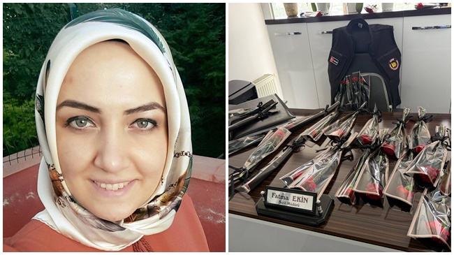 FATMA EKİN'İN ÇALIŞMA MASASI  KARANFİLLERLE DONATILDI