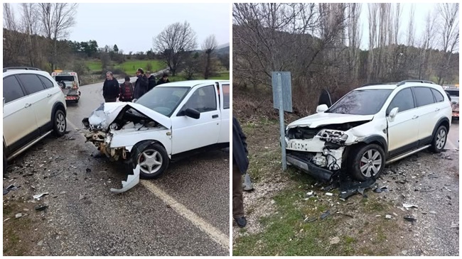 VİRAJDA KAFA KAFAYA ÇARPIŞTILAR