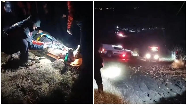 ÇAMURA SAPLANAN AİLE 8  SAAT SONRA KURTARILDI