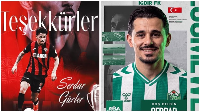 SERDAR GÜRLER, IĞDIR  FK’YA TRANSFER OLDU
