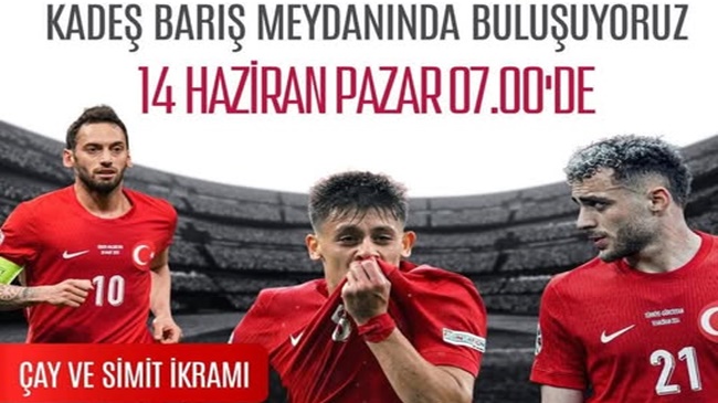 BELEDİYEDEN ÇAYLI SİMİTLİ MAÇ KEYFİ