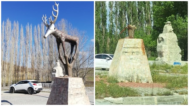 GEYİK HEYKELİNİ KIRDILAR, VATANDAŞ YAPILMAMASINA TEPKİLİ!